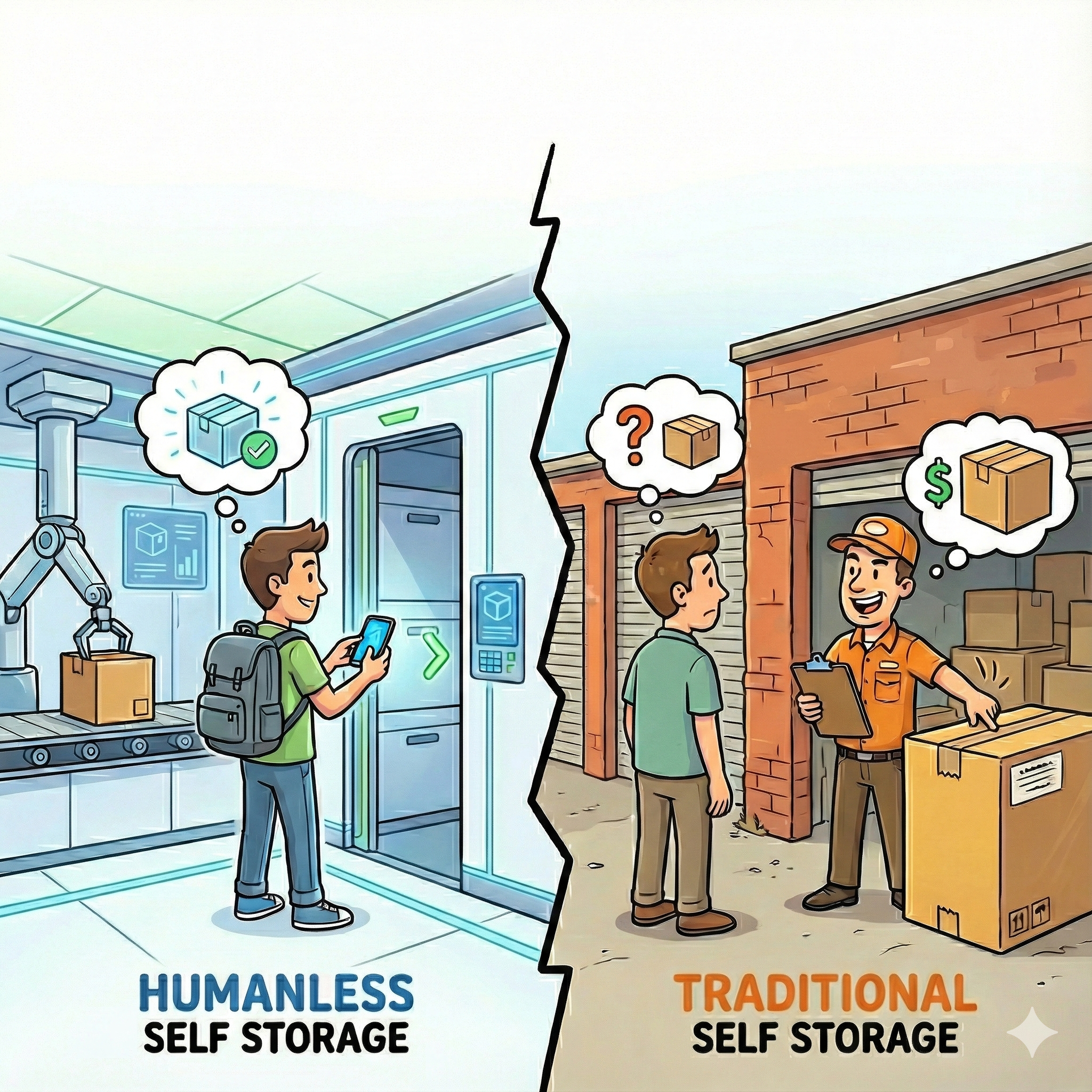 humanless_self storage warehouse vs_traditional