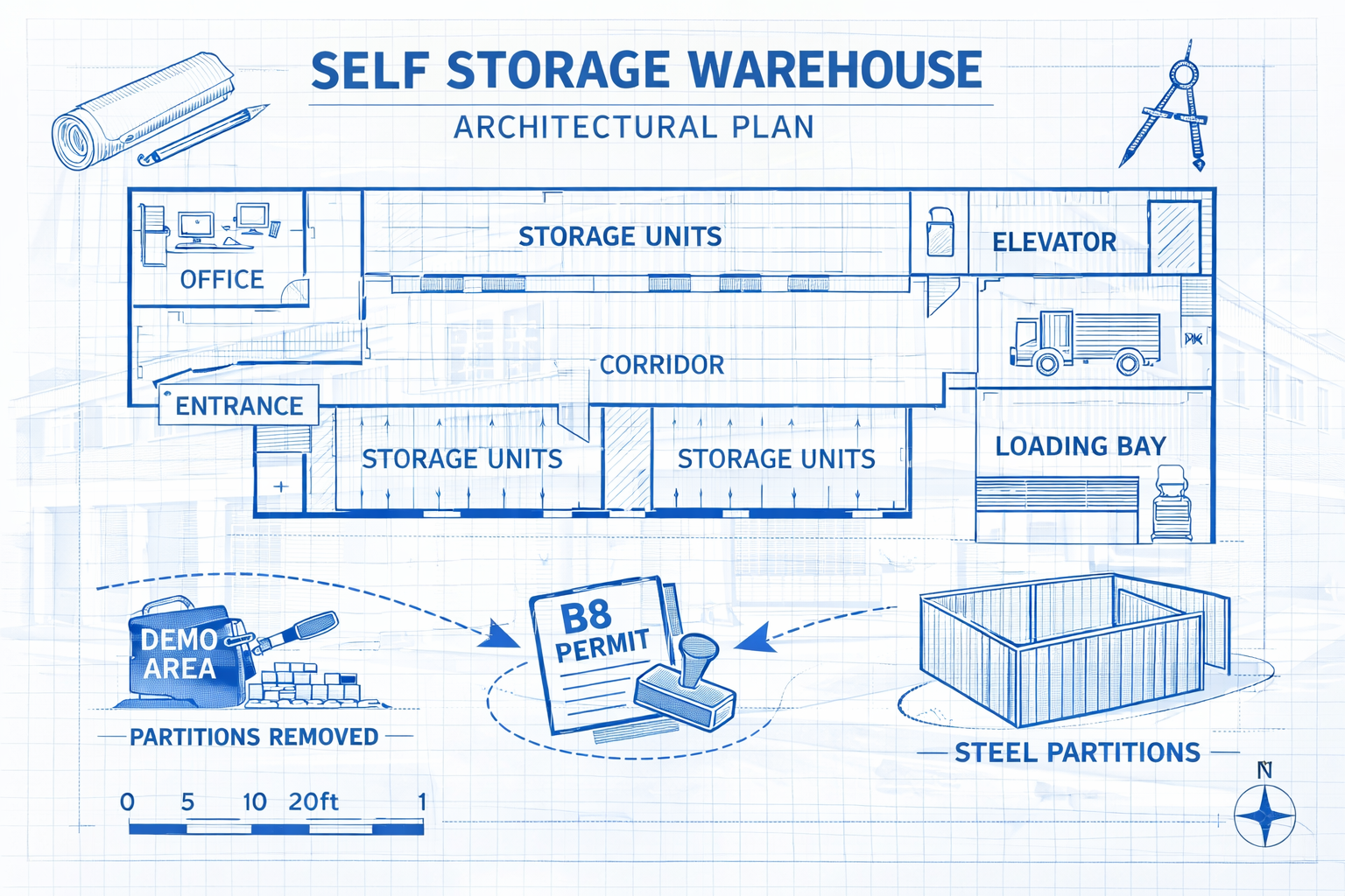 Self Storage warehouse blueprint