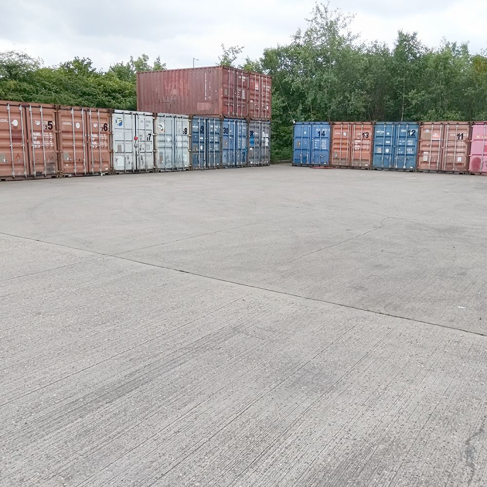 Paved container storage yard at Birmingham Self Storage Duddeston