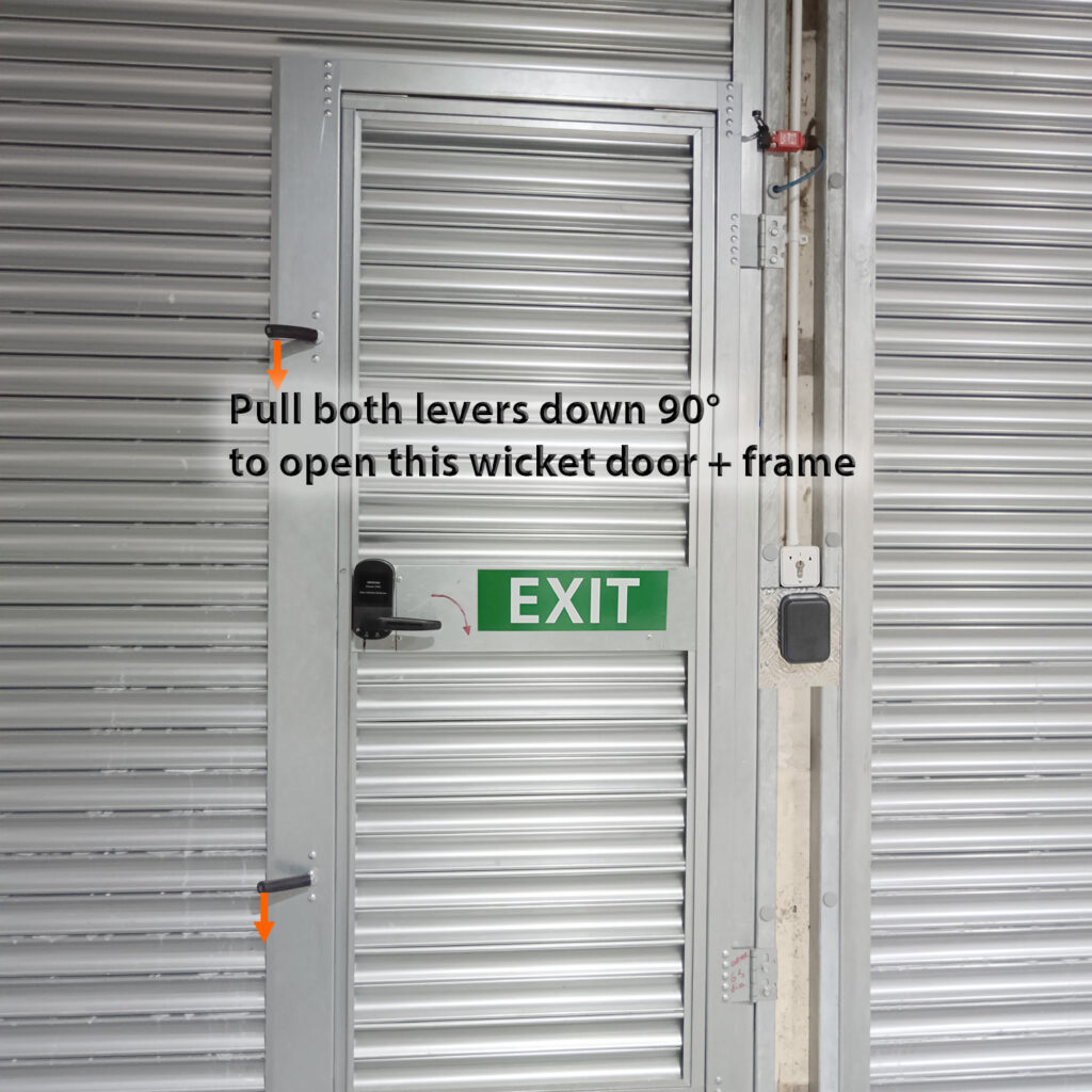 how to wide open small wicket door in the roller shutter